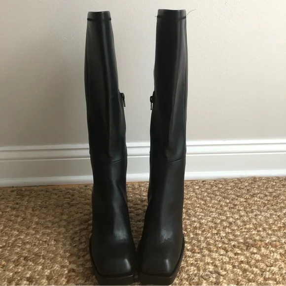 Jeffrey Campbell Black Heeled Boots with Chunky Heel - Picture 9 of 14